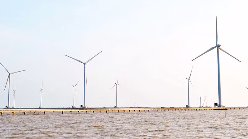 Một công trình điện gió ở Bạc Liêu.