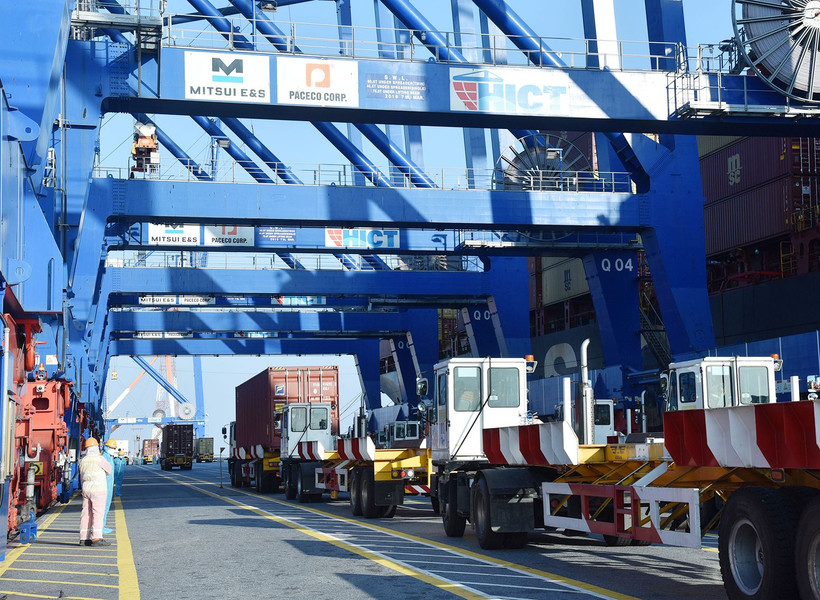 Cảng container quốc tế Lạch Huyện, thành phố Hải Phòng do Công ty TNHH Cảng container quốc tế Tân Cảng Hải Phòng (Tổng công ty Tân Cảng Sài Gòn) quản lý và vận hành. (Ảnh: TRẦN HẢI)