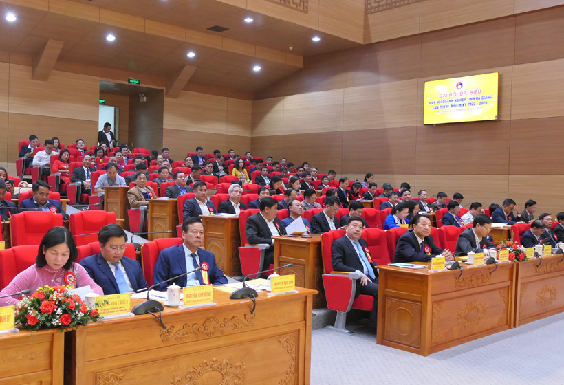Các đại biểu dự Đại hội Hội Doanh nghiệp tỉnh Hà Giang lần thứ 4.