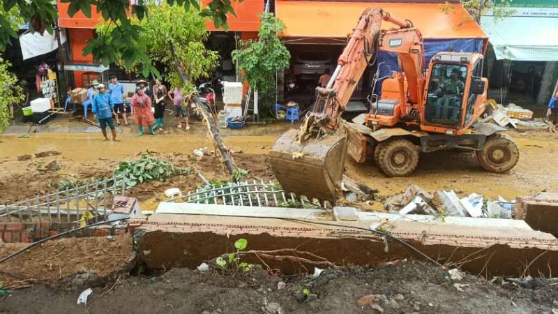 Mưa lớn gây thiệt hại về cơ sở hạ tầng tại thành phố Lai Châu.