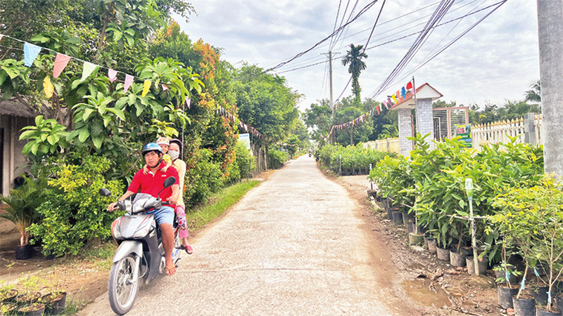 Con đường từ ấp Hòa Khánh sang ấp Vĩnh Nam rất an toàn khi thực hiện mô hình “Xóm đạo bình yên”.