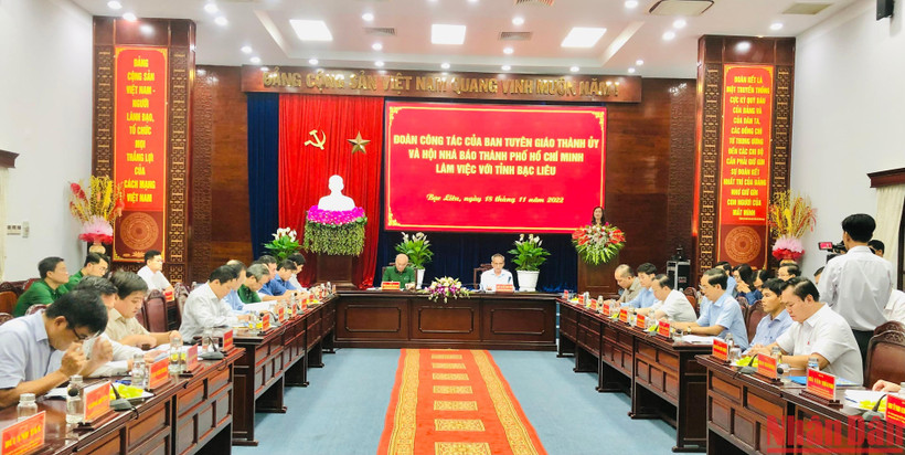 Quang cảnh buổi làm việc. (Ảnh: Trọng Duy)