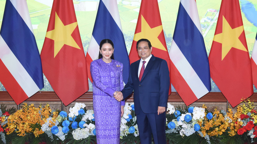Thủ tướng Phạm Minh Chính và Thủ tướng Vương quốc Thái Lan Paetongtarn Shinawatra.