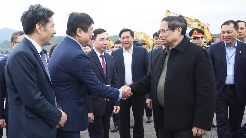 Thủ tướng Phạm Minh Chính đến dự Lễ khởi công Dự án đường dây 500kV Lào Cai-Vĩnh Yên.