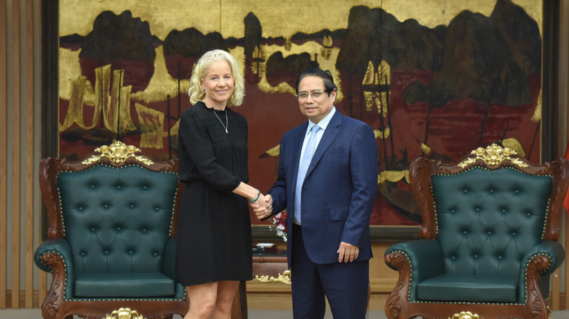Thủ tướng Phạm Minh Chính đón bà Susanna Campbell, Chủ tịch Tập đoàn Syre (Thụy Điển).