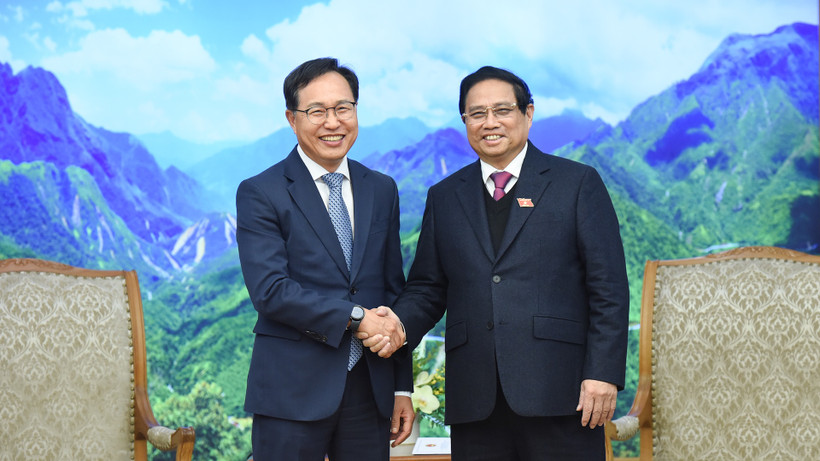 Thủ tướng Phạm Minh Chính tiếp ông Choi Joo Ho, Tổng giám đốc Samsung Việt Nam.
