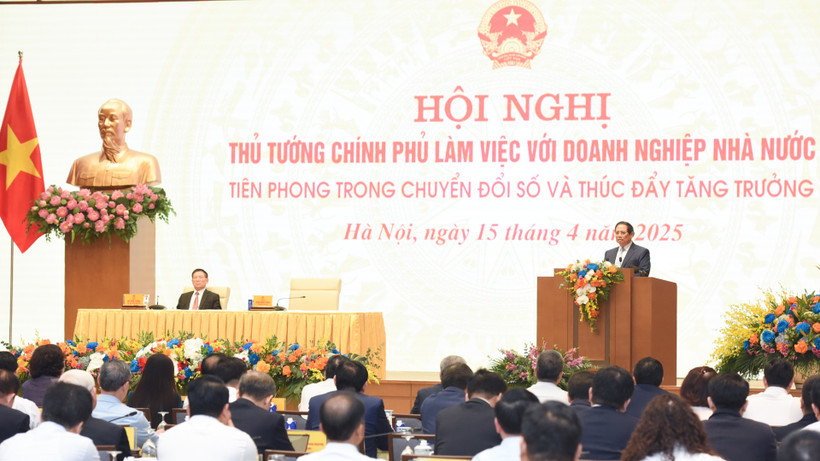 [ Ảnh] Thủ tướng Phạm Minh Chính làm việc với doanh nghiệp nhà nước về chuyển đổi số và thúc đẩy tăng trưởng