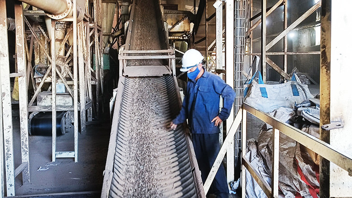 Kiểm tra chất lượng sản phẩm viên gỗ nén. 