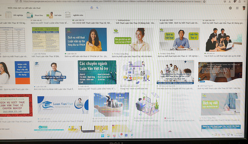 Quảng cáo viết thuê luận án tràn lan trên mạng xã hội.