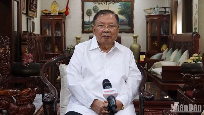 Nguyên Tổng Bí thư, Chủ tịch nước Lào Bounnhang Vorachith. (Ảnh: Trịnh Dũng)