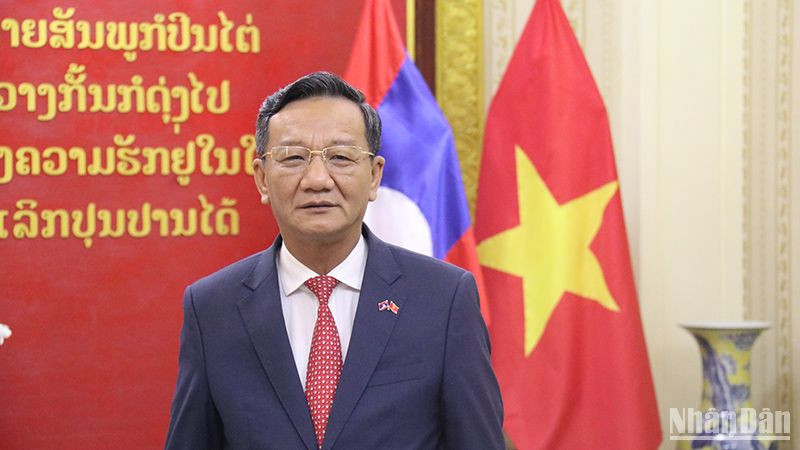 Đại sứ Việt Nam tại Lào Nguyễn Minh Tâm. (Ảnh: HẢI TIẾN)