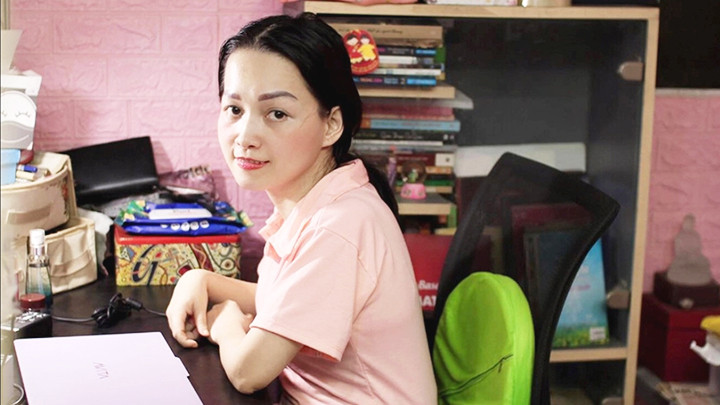 Trà My luôn giữ tinh thần lạc quan.