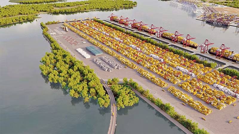 Mô hình cảng trung chuyển quốc tế Cần Giờ. (Ảnh do đơn vị tư vấn cung cấp)