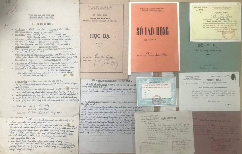 Giấy tờ, kỷ vật của cán bộ đi B Văn Đức Đơn (Thừa Thiên-Huế).