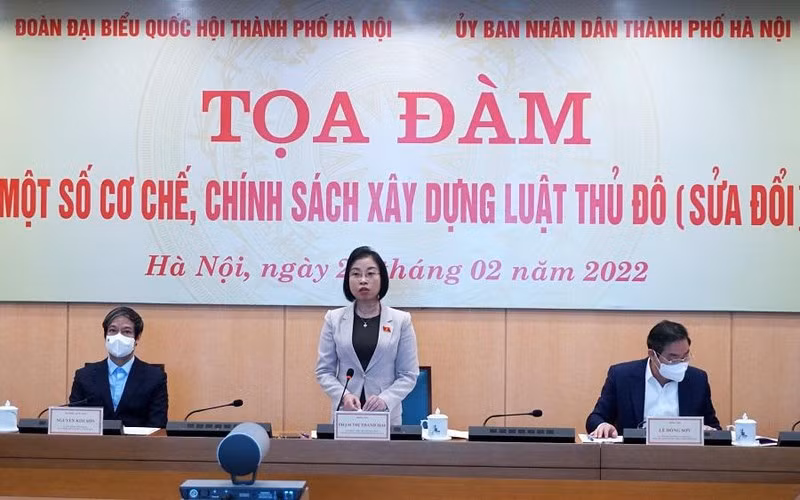 Tọa đàm "Một số cơ chế, chính sách xây dựng Luật Thủ đô (sửa đổi)". (Ảnh: Linh Nguyễn)