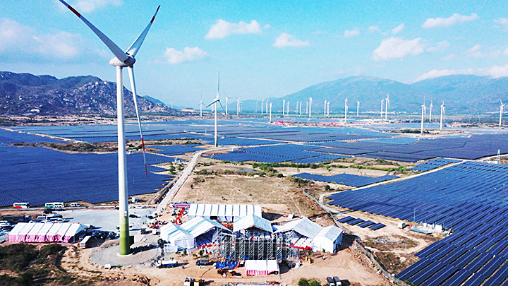 Nhà máy điện gió ở Ninh Thuận.