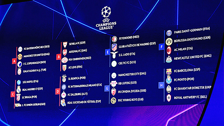Lễ bốc thăm chia bảng đã đưa đến “bảng tử thần” với sự góp mặt của PSG, Milan, Dortmund và Newcastle.