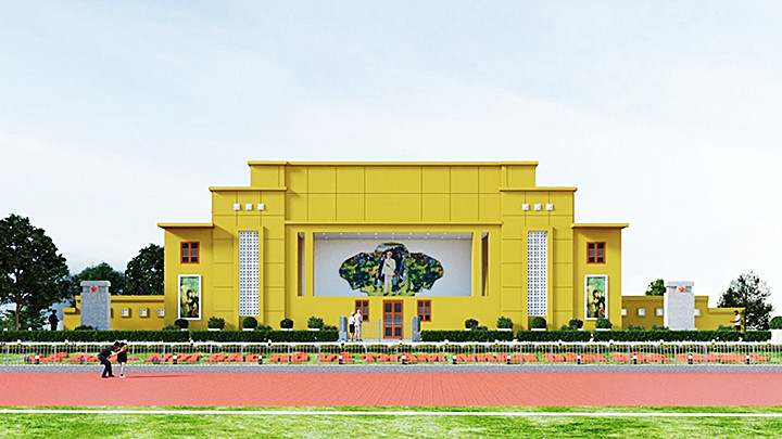 Phối cảnh tổng thể Dự án tu bổ, tôn tạo di tích lịch sử quốc gia Khán đài B Sân vận động Bắc Giang. 