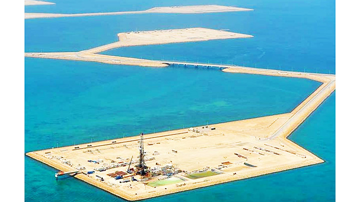 Toàn cảnh mỏ khí đốt gây tranh cãi giữa Iran với Saudi Arabia và Kuwait. Ảnh: FINANCEAL TRIBUNE