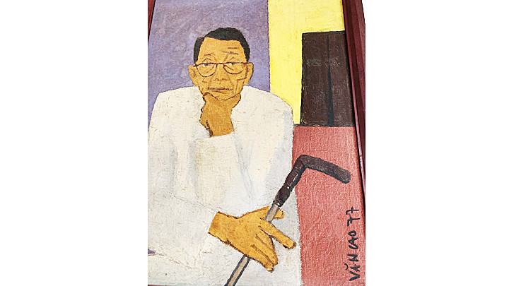 “Người cầm can”. Tranh của Văn Cao vẽ tặng Đặng Thai Mai.