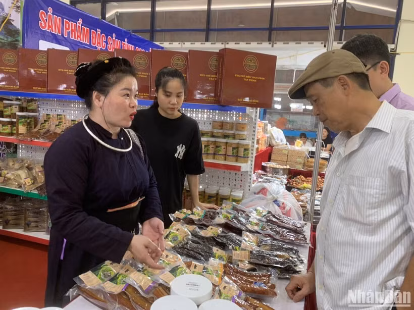 Nhiều nông sản, đặc sản vùng miền góp mặt tại phiên chợ nông sản ngày 21/6. (Ảnh: THANH TRÀ)