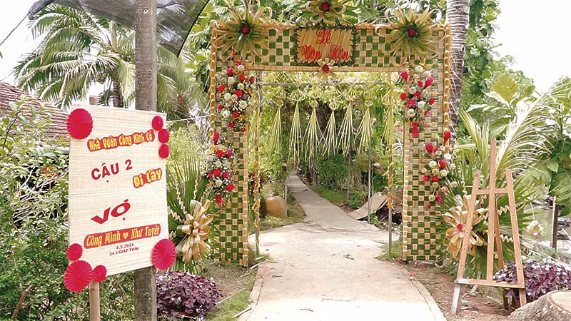 Nên thơ cổng cưới lá dừa
