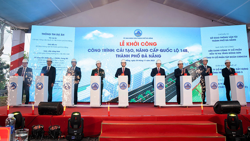 Lễ khởi công dự án cải tạo, nâng cấp quốc lộ 14B qua Đà Nẵng. 