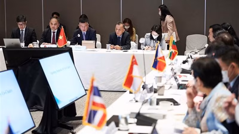 Quang cảnh Đối thoại ASEAN và Hàn Quốc lần thứ 26 diễn ra tại Seoul (Hàn Quốc) hồi tháng Bảy năm ngoái. (Ảnh: TTXVN)