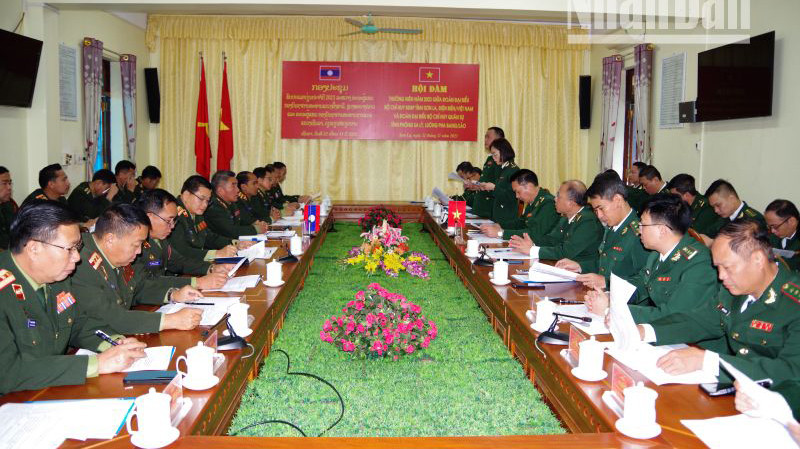 Toàn cảnh cuộc Hội đàm thường niên công tác quản lý, bảo vệ biên giới. (Ảnh: Vì Hiện) 