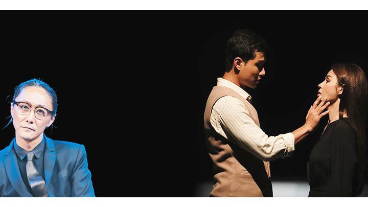 Đạo diễn Sugiyama Tsuyoshi và một cảnh trong vở “Hedda Gabler”.