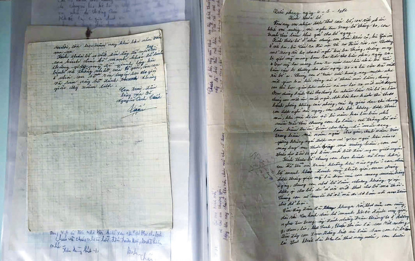 Những bức thư thời chiến. (Ảnh nhân vật cung cấp)