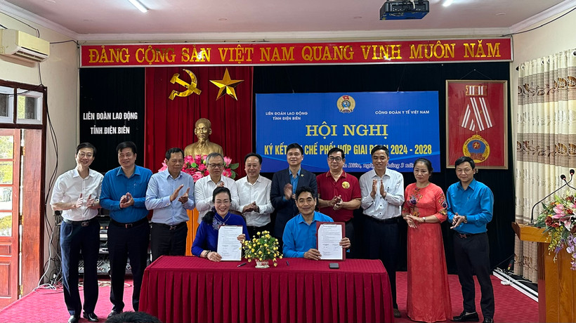 Công đoàn y tế Việt Nam và Liên đoàn Lao động tỉnh Điện Biên ký kết Quy chế phối hợp giai đoạn năm 2024-2028.