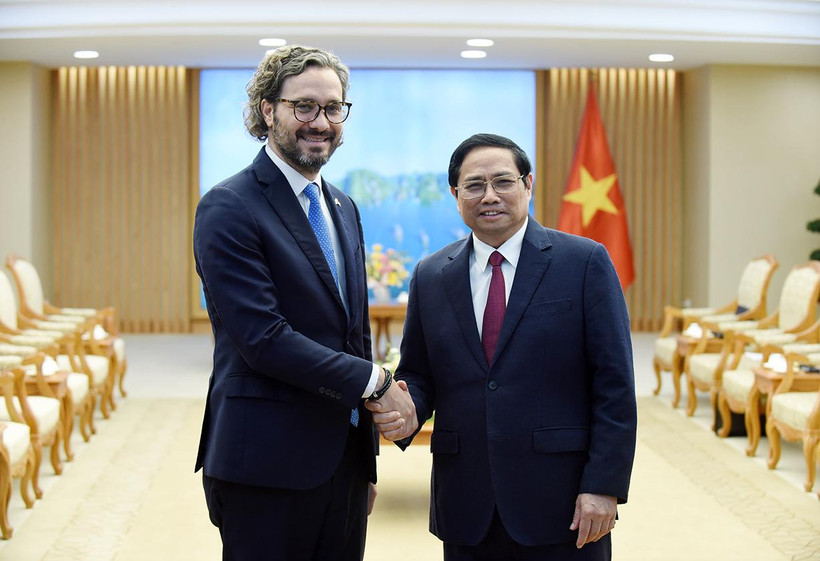 Thủ tướng Phạm Minh Chính tiếp xã giao ông Santiago Andres Cafiero. (Ảnh: TRẦN HẢI)