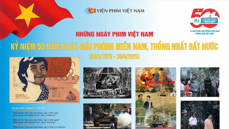 Poster quảng bá chương trình phim chào mừng ngày 30/4.