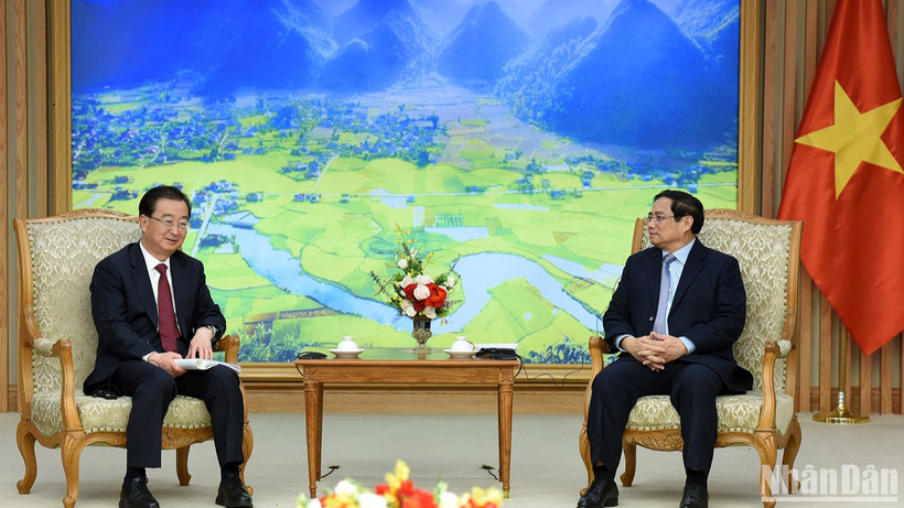 Thủ tướng Phạm Minh Chính tiếp đồng chí Vương Ninh, Ủy viên Trung ương Đảng Cộng sản Trung Quốc, Bí thư Tỉnh ủy Vân Nam.
