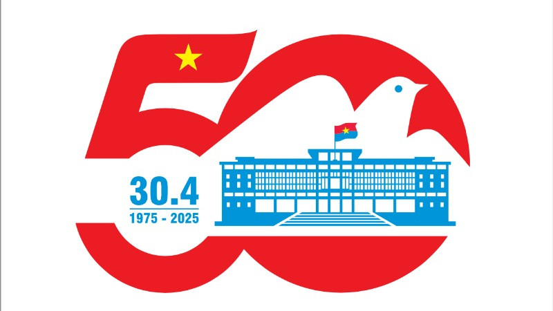 Biểu trưng kỷ niệm 50 năm Ngày Giải phóng miền nam thống nhất đất nước.