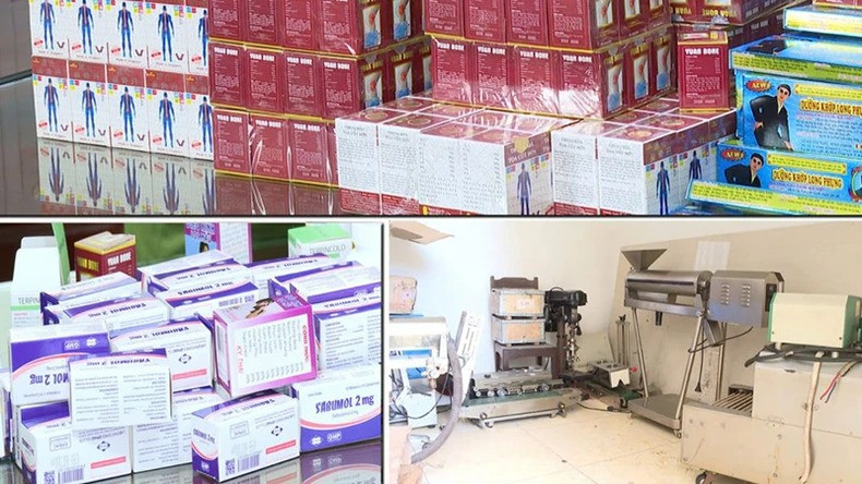 Tang vật trong vụ thuốc tân dược giả bị bắt.