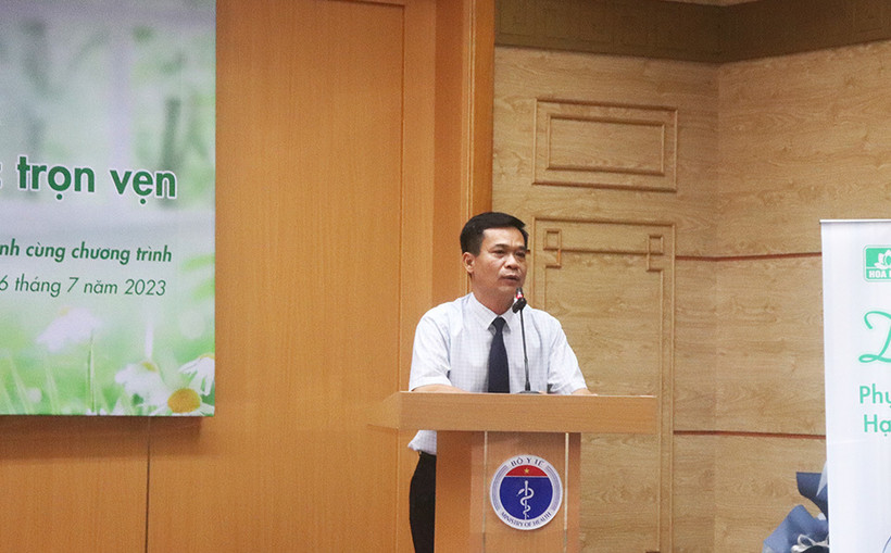 Phó Vụ trưởng Vụ sức khỏe Bà mẹ-Trẻ em, Bộ Y tế Trần Đăng Khoa phát biểu tại lễ phát động.