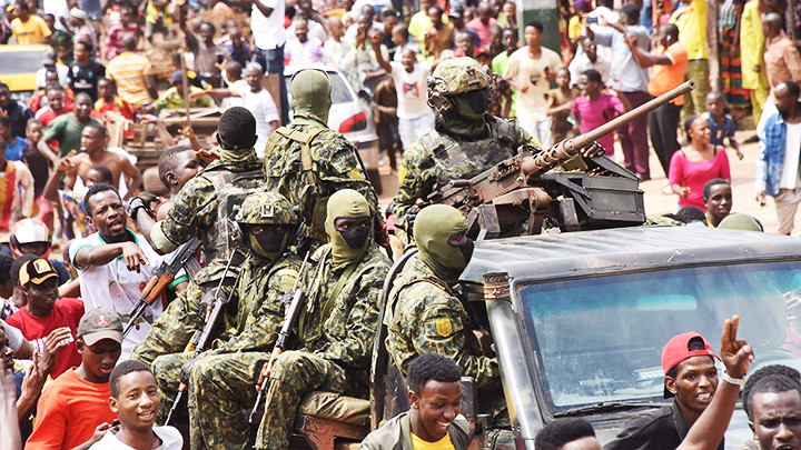 Cuộc đảo chính quân sự mới đây ở Guinea. Ảnh: AFP