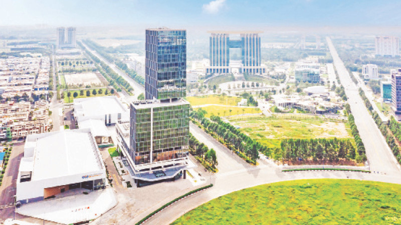 Một góc Thành phố mới Bình Dương với nhiều dự án quy mô lớn. (Ảnh Trọng Minh) 