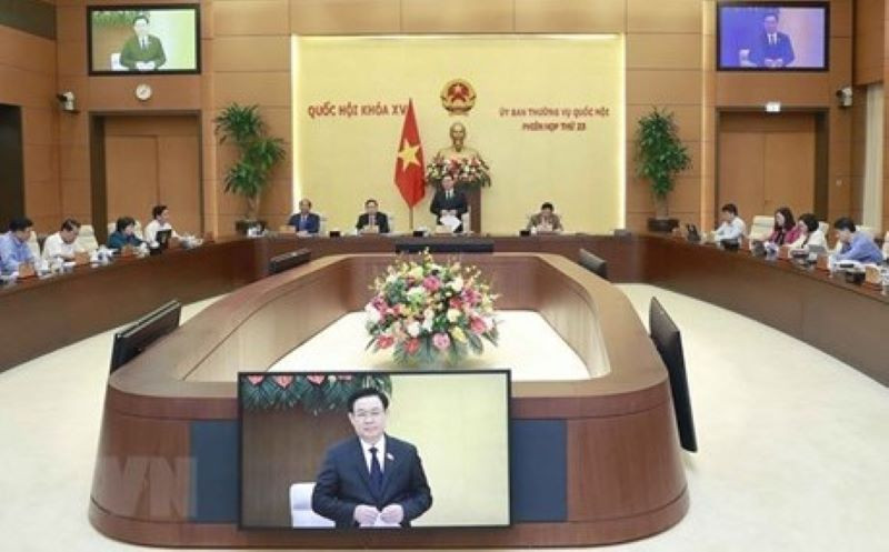 Hình ảnh Khai mạc Phiên họp thứ 23 của Ủy ban Thường vụ Quốc hội. (Ảnh: TTXVN)