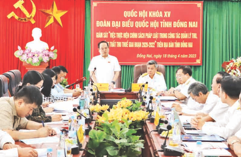 Đoàn đại biểu Quốc hội tỉnh Đồng Nai giám sát chống thất thu thuế tại Cục Thuế tỉnh Đồng Nai.