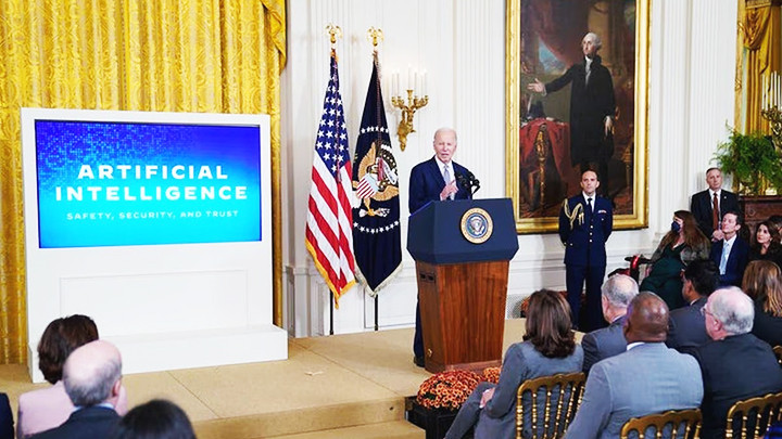 Tổng thống Mỹ Joe Biden công bố sắc lệnh mới về quản lý AI. Ảnh: GETTY IMAGES