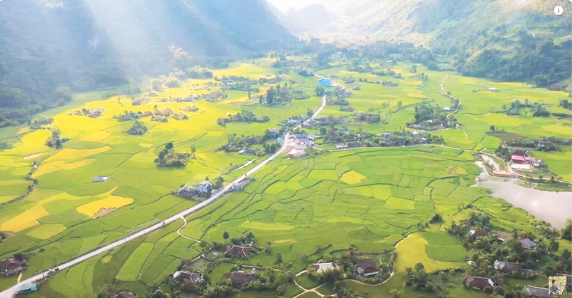 Cảnh đẹp Bảo Lạc (Cao Bằng) qua góc nhìn từ trên cao.