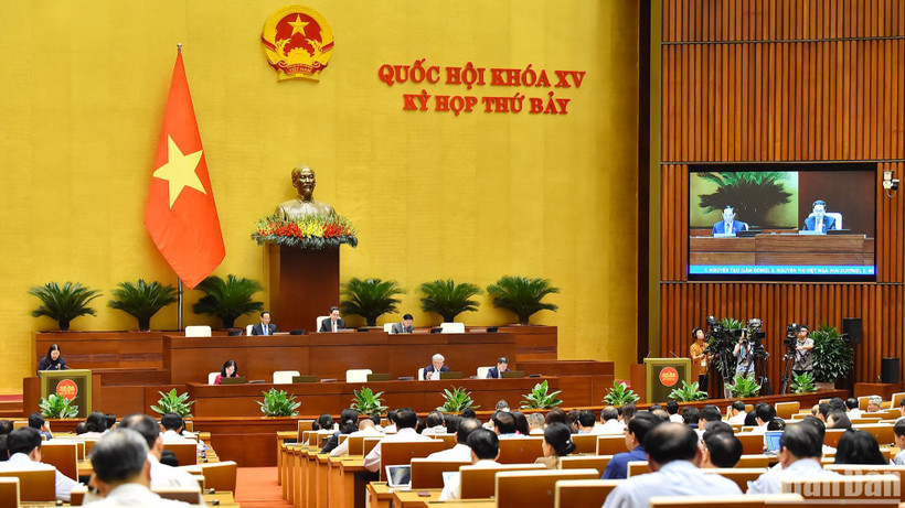 Quang cảnh phiên họp sáng 28/5. (Ảnh: Thủy Nguyên)