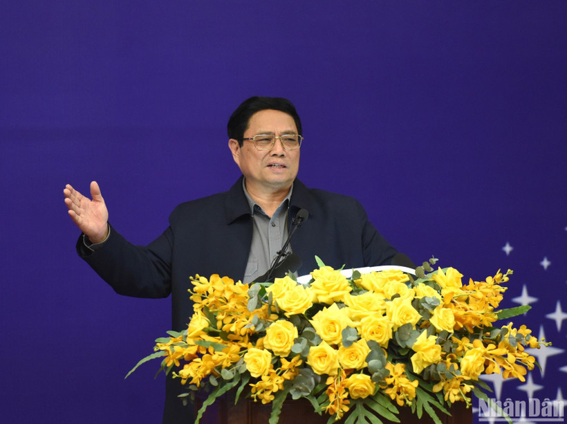 Thủ tướng Phạm Minh Chính phát biểu tại buổi làm việc. (Ảnh: Trần Hải)