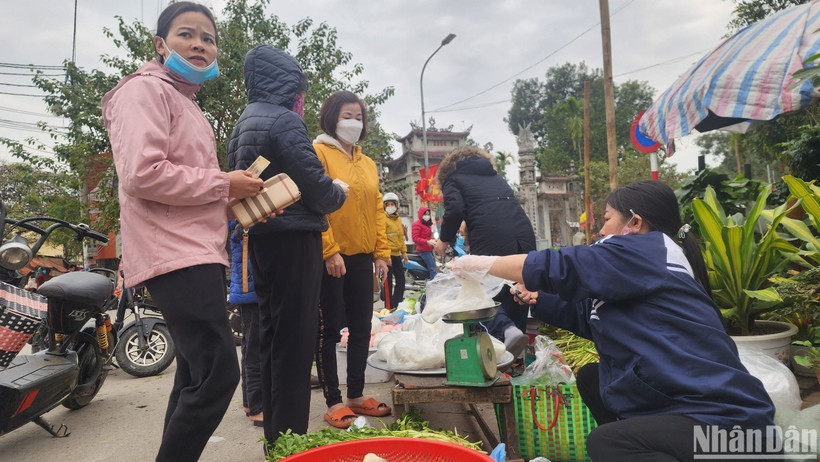 Phiên chợ bún đặc biệt chỉ diễn ra đúng ngày mùng 3 Tết tại đất làng nghề Thanh Lãng (Bình Xuyên, Vĩnh Phúc).