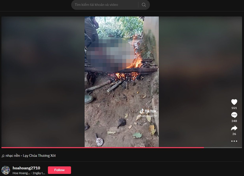 Hình ảnh chụp từ video trên Tiktok vi phạm.