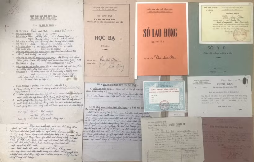 Giấy tờ, kỷ vật của cán bộ đi B Văn Đức Đơn (Thừa Thiên-Huế).