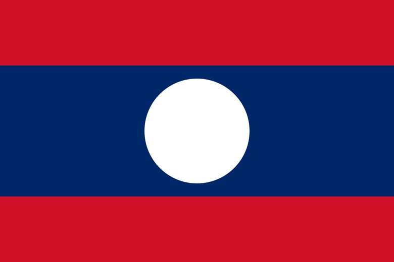 Quốc kỳ nước Cộng hòa dân chủ nhân dân Lào.